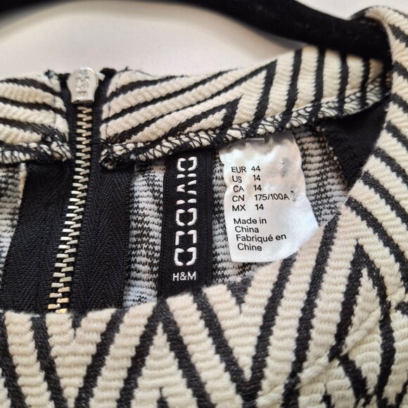 Divided H&M Color Block Bodycon Dress Size 14 Chrome Back Zipper Sleeveless - Picture 9 of 14